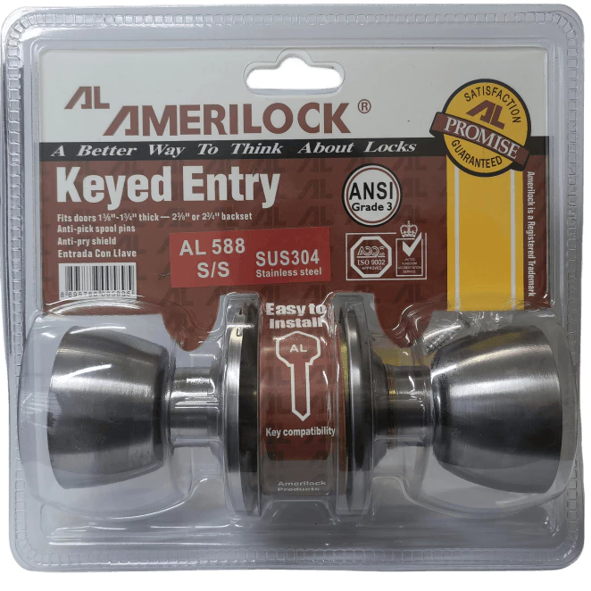 Amerilock Door Lock Set - Silver